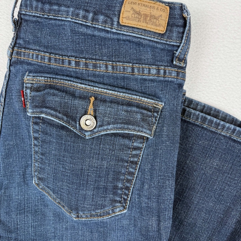 Levi's 512 Perfectly Slimming Bootcut Jeans Womens 14 Denim Flap Pocket Western